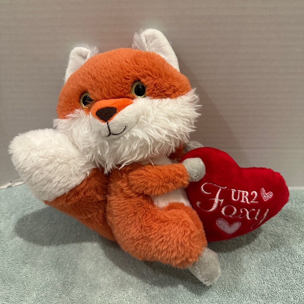 Fox UR2 FOXY Heart Plush Stuffed Animal Toy Valentine MTY International Orange